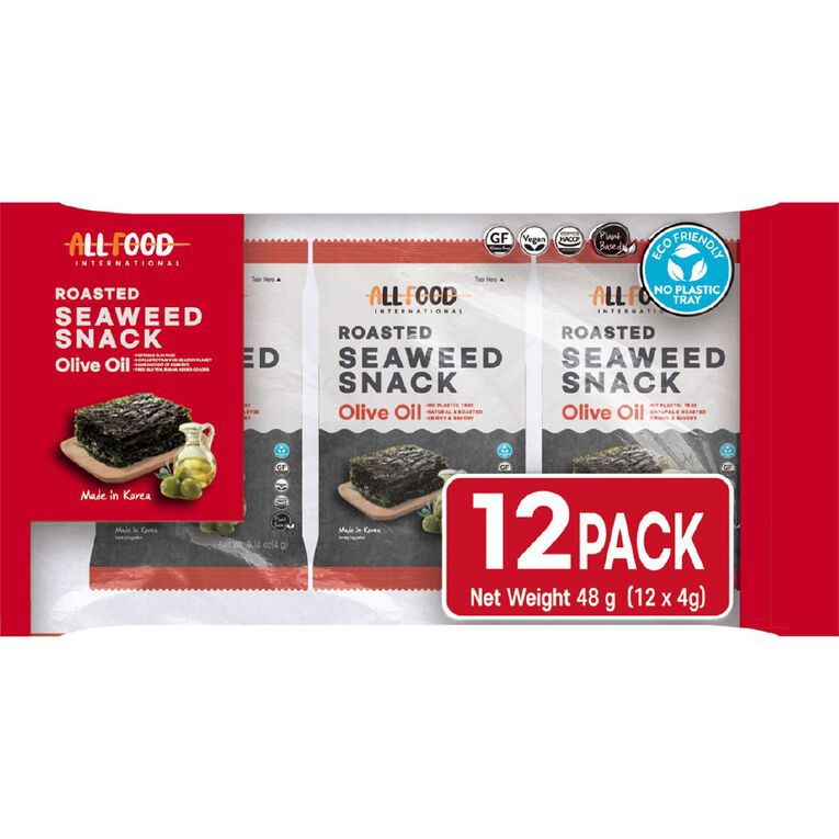 All Food Seaweed Snack Olive Oil 12 Pack, , hi-res