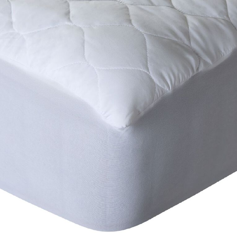 Living & Co Mattress Protector Microfibre Fitted White King, , hi-res