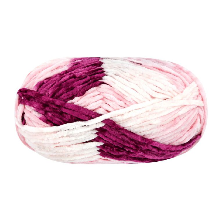Birch Velvet Yarn 100% Polyester 100G Print Wine Mix, , hi-res