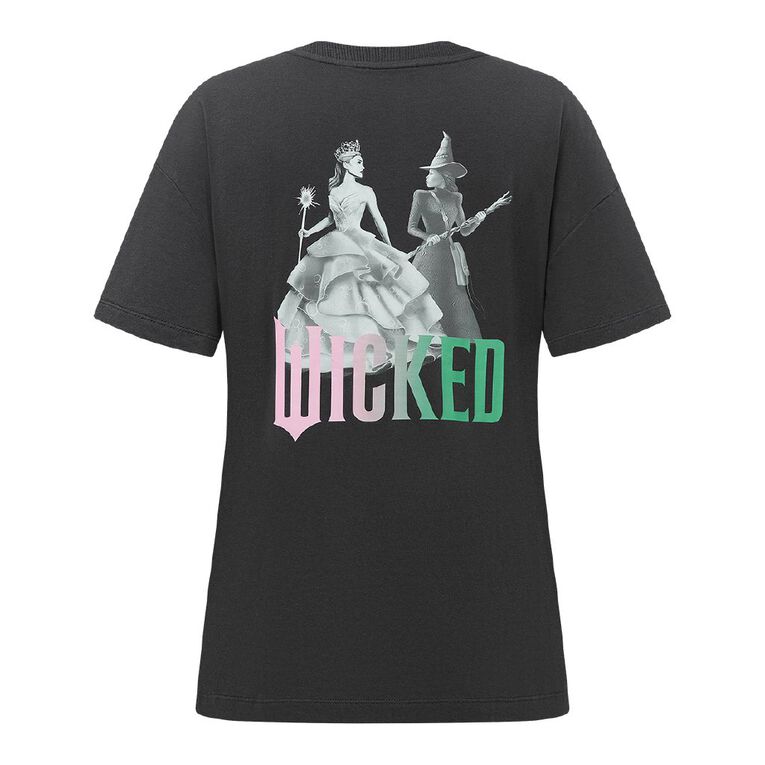 Wicked Women's Glinda Elphaba Boyfriend Tee, Grey Dark, hi-res