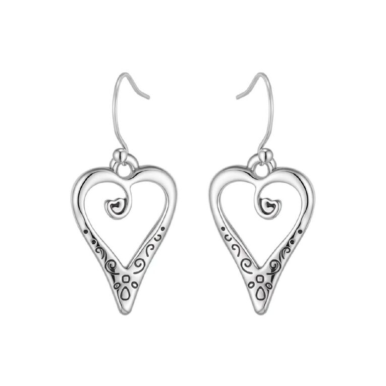 Kiwiana Stainless Steel Heart Earrings, , hi-res