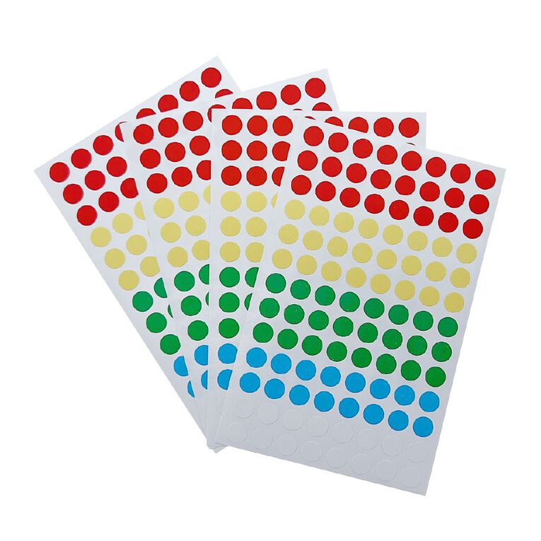 WS Assorted Dot Stickers 8mm Diameter 416 Labels, , hi-res