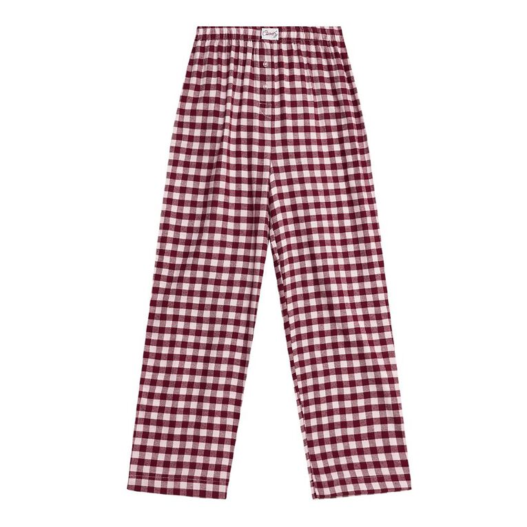 H&H Girls' Boyfriend Flannelette Pants, Red Mid, hi-res