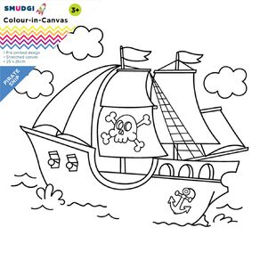 Jasart Smudgi Colour in Canvas Pirate Ship 25 x 25cm