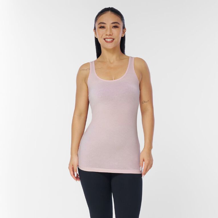 H&H Women's Stretch Longline Tank, Pink Light, hi-res