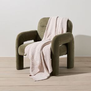 Living & Co Throw Chenille Natural 127cm x 152cm