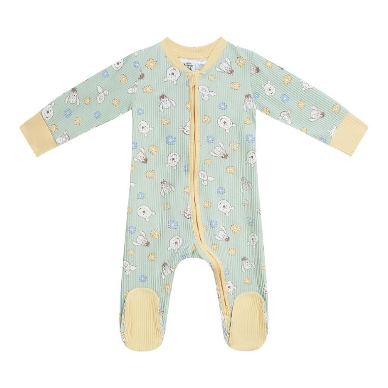 Winnie the Pooh Babies' 2 Way Zip All-in-One, Green Light, hi-res