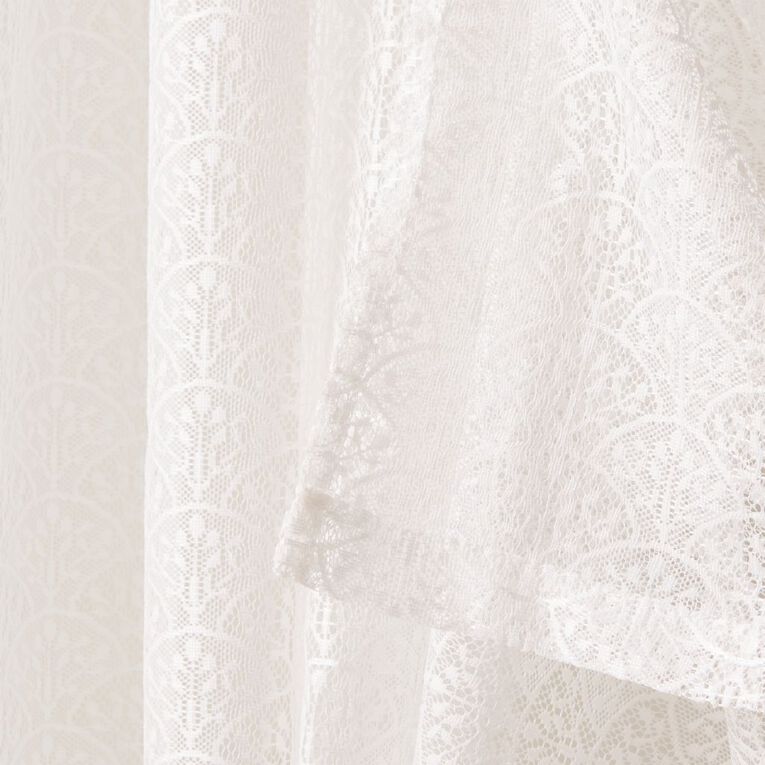 Living & Co Art Deco Voile White 90-180cm Wide/160cm Drop, , hi-res
