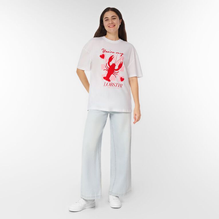 Friends Women's You're My Lobster Tee, White, hi-res