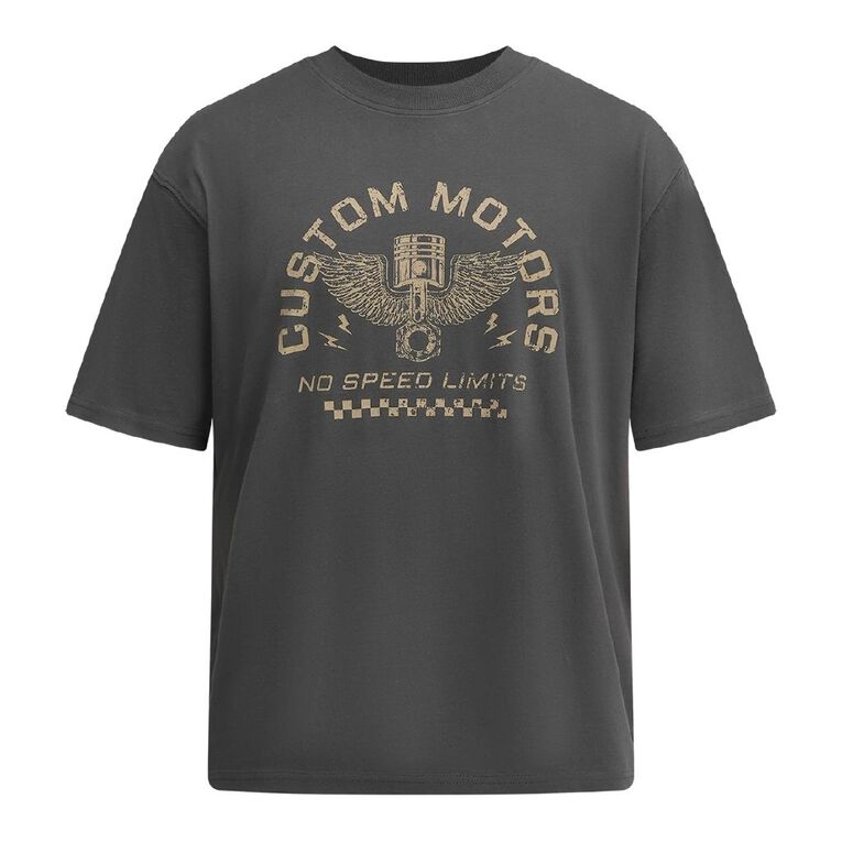 H&H Men's Relaxed Fit Graphic Tee, Grey Dark, hi-res