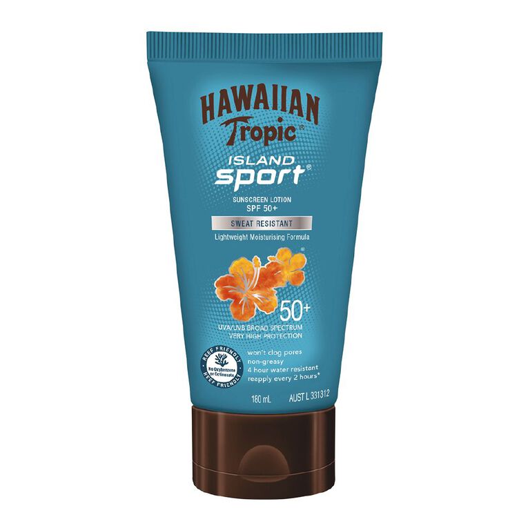 Hawaiian Tropic Island Sport Sunscreen Lotion SPF50+ 180ml, , hi-res
