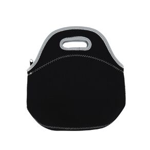 Living & Co Soft Touch Lunch Bag Trim Pop Black