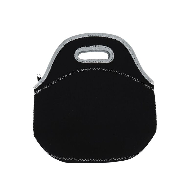 Living & Co Soft Touch Lunch Bag Trim Pop Black, , hi-res