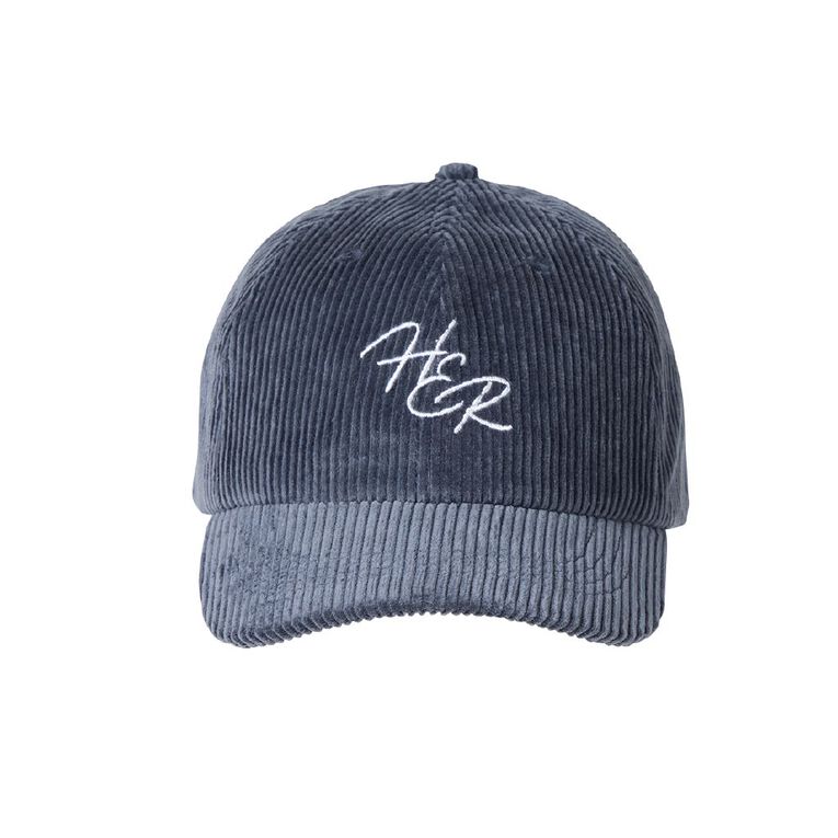 H&H Women's Slogan Cord Cap, Blue Dark, hi-res