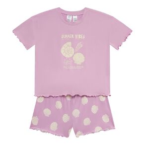 H&H Girls' Comfy Tee and Short Pyjama Set