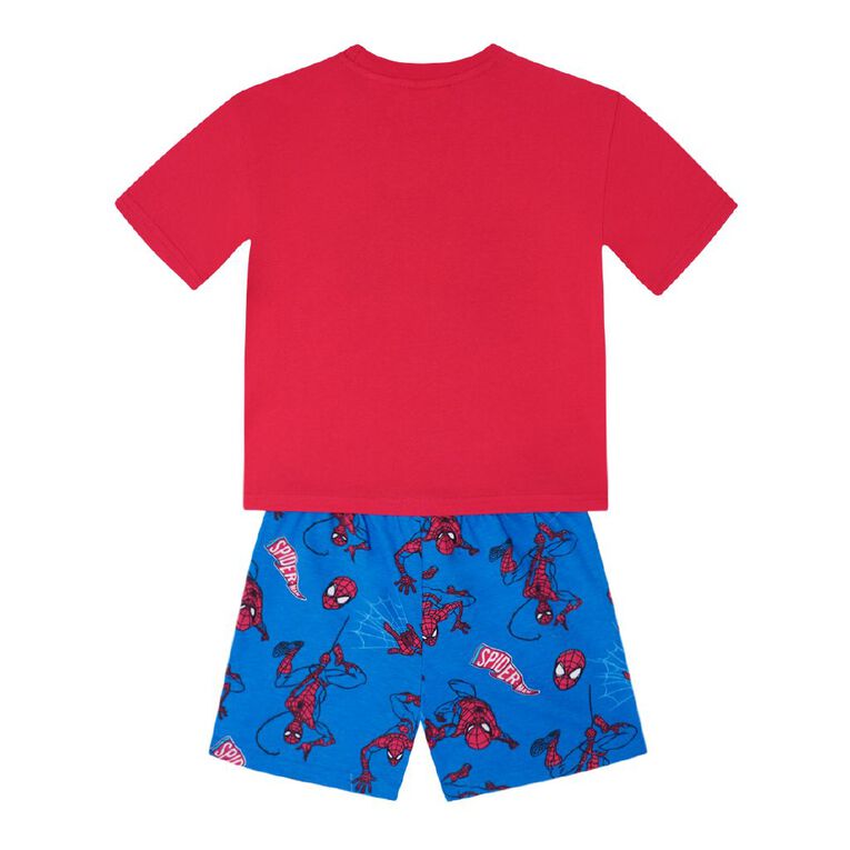 Spider-Man Boys' T-Shirt and Short Pyjama Set, Red Mid, hi-res