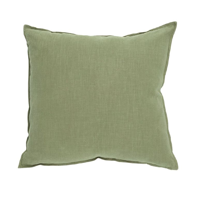 Living & Co Cushion Linen Rich Euro Green 60cm x 60cm, , hi-res