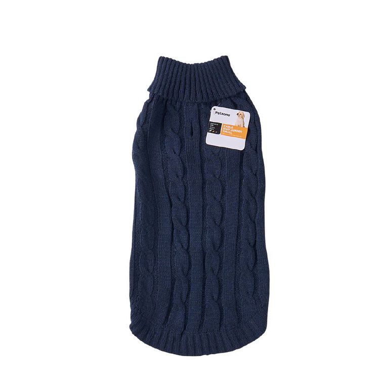 Petzone Cable Knit Jumper Navy Small, , hi-res