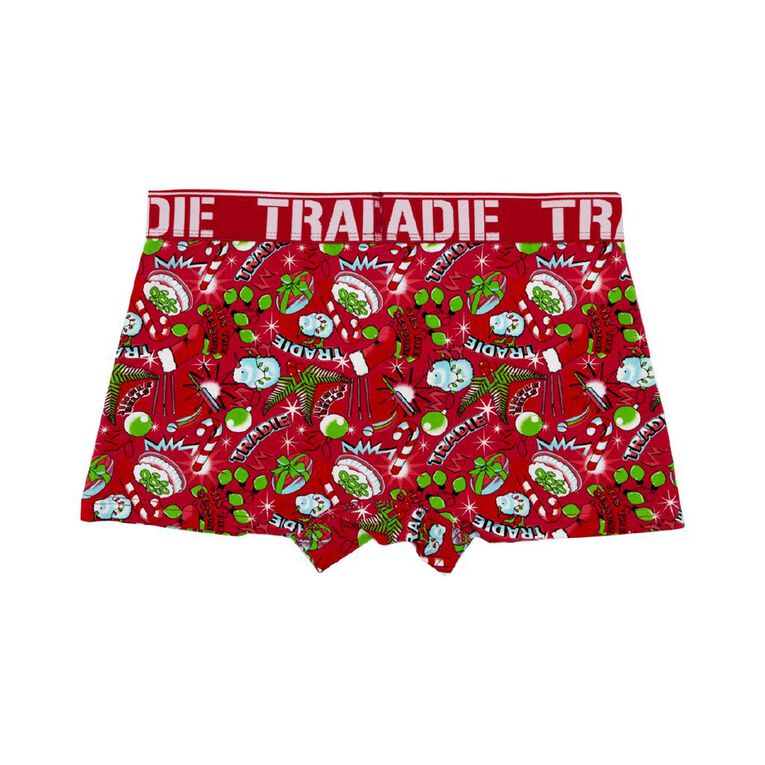 Tradie Men's Trunks 3 Pack, Red Mid, hi-res