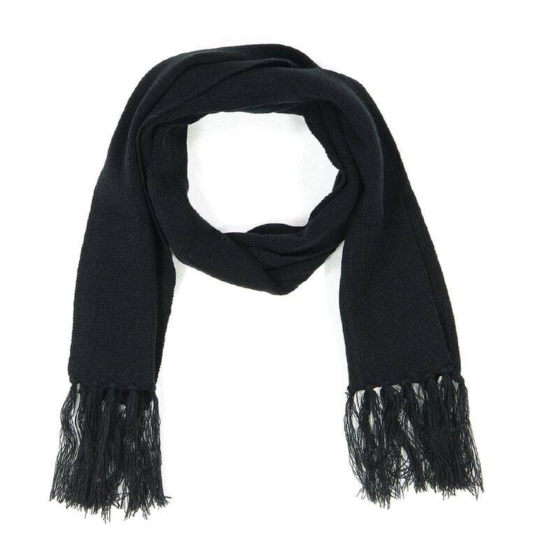 Schooltex Plain Scarf, Black, hi-res