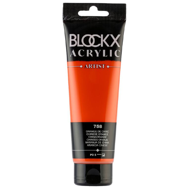 BLOCKX Acrylic Tube 120ml Chinese Orange Orange, , hi-res