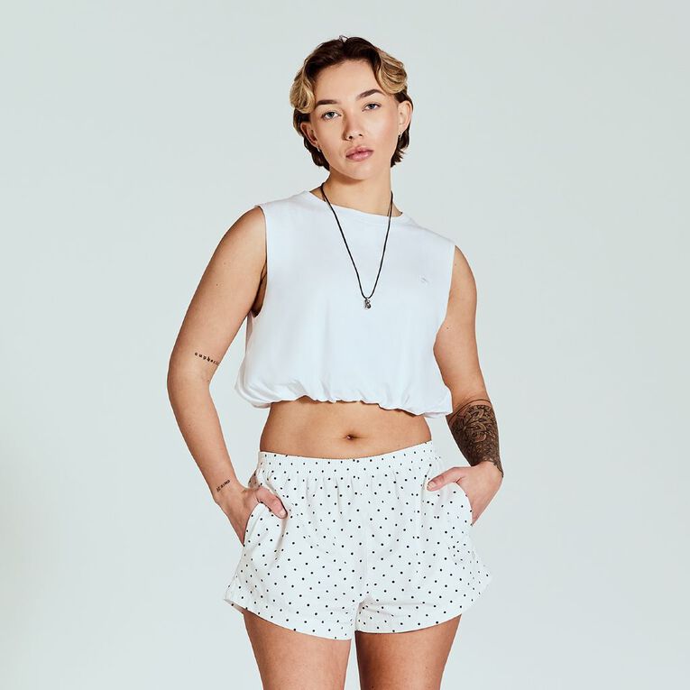 BRDRLESS Billie Sleeveless Muscle Tank, White, hi-res