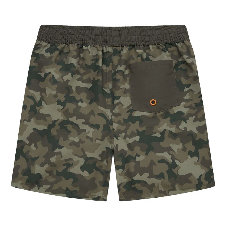 Young Original Printed Boardshorts, Brown Mid, hi-res