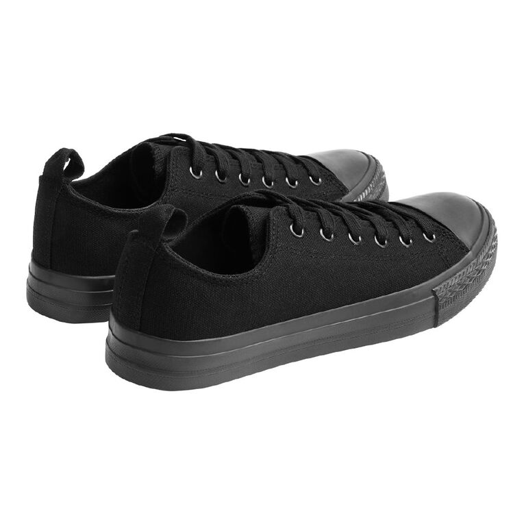 H&H Women's Jen Canvas Low Top Sneakers, Black, hi-res