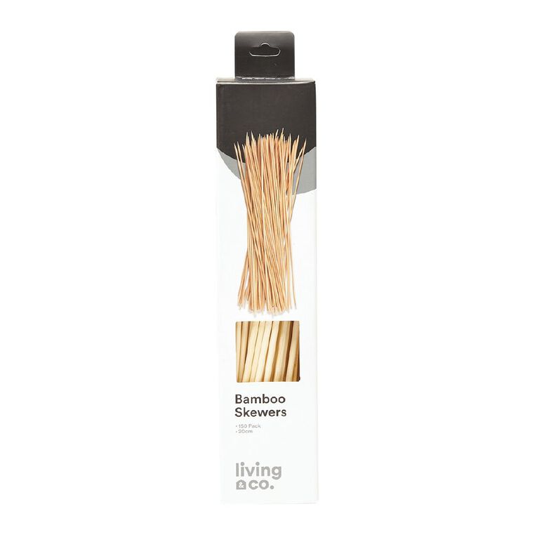 Living & Co Skewers Bamboo Brown Mid 150 Pack, , hi-res