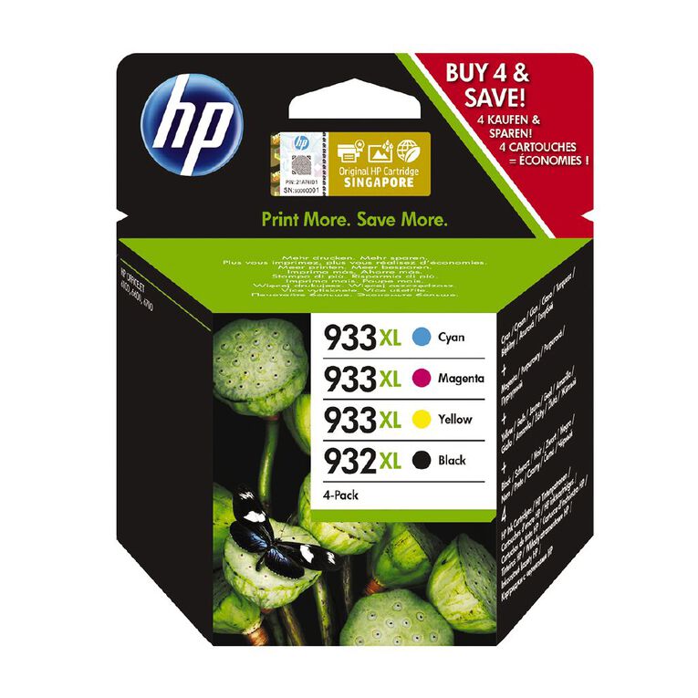 HP 933XL CMY 932XL BLK Combo 4 Pack, , hi-res