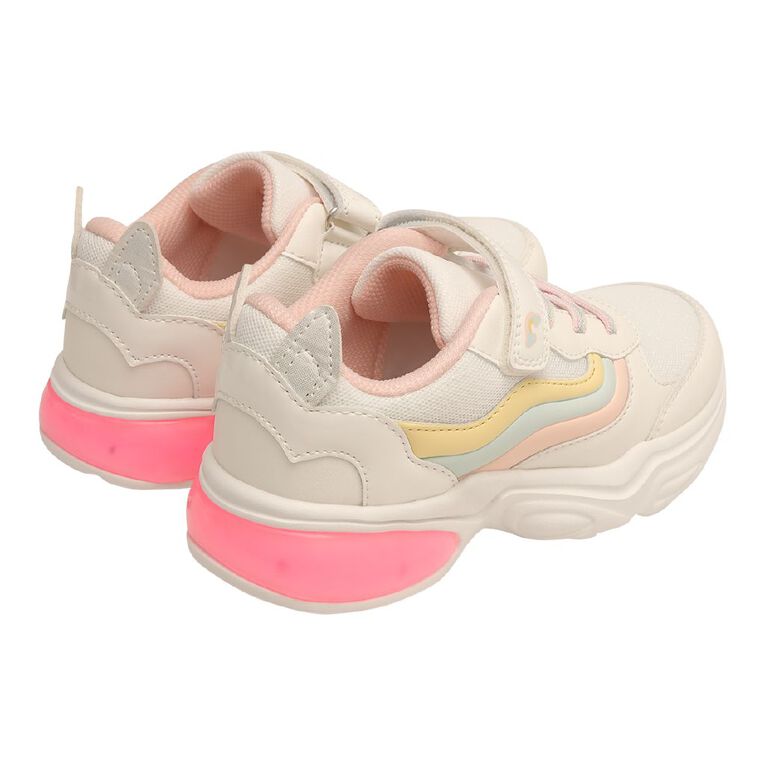 Active Intent Senior Kids' Kitty Light Up Sneakers, White, hi-res