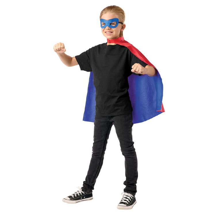 Play Studio Super Hero Cape & Mask Set Red & Blue, , hi-res