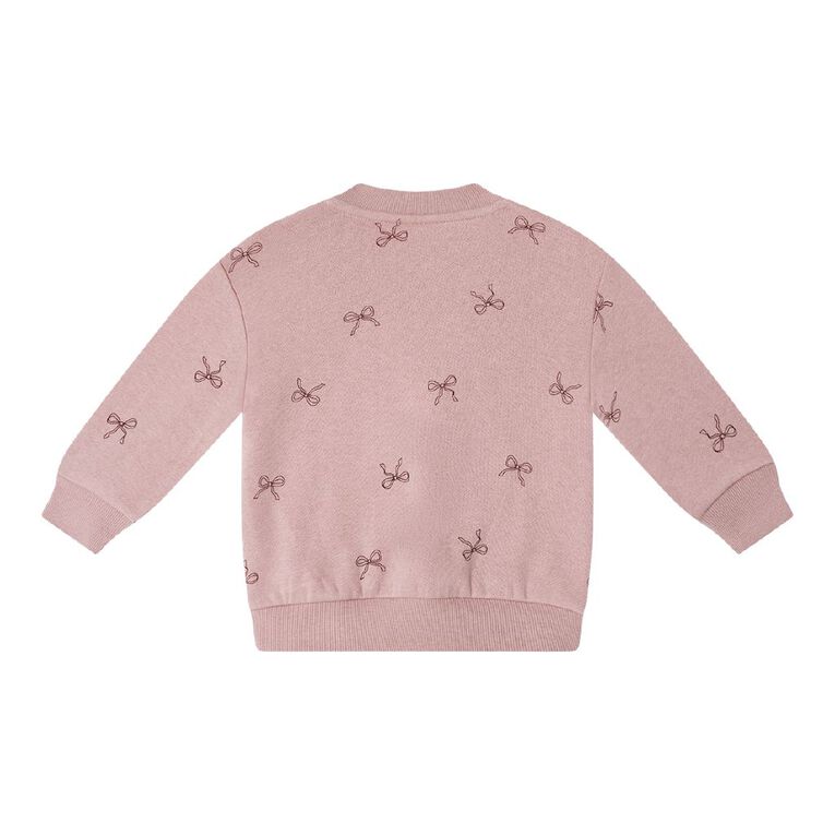 Young Original Babies' Printed Crew Sweatshirt, Pink Mid, hi-res