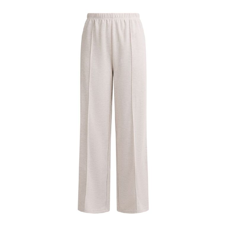 H&H Women's Wide Leg Brushed Pintuck Pants, Natural, hi-res