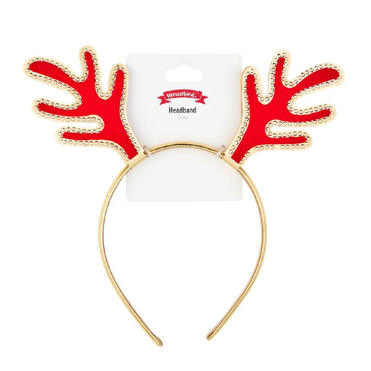 Wonderland Antler Red/Gold Headband, , hi-res