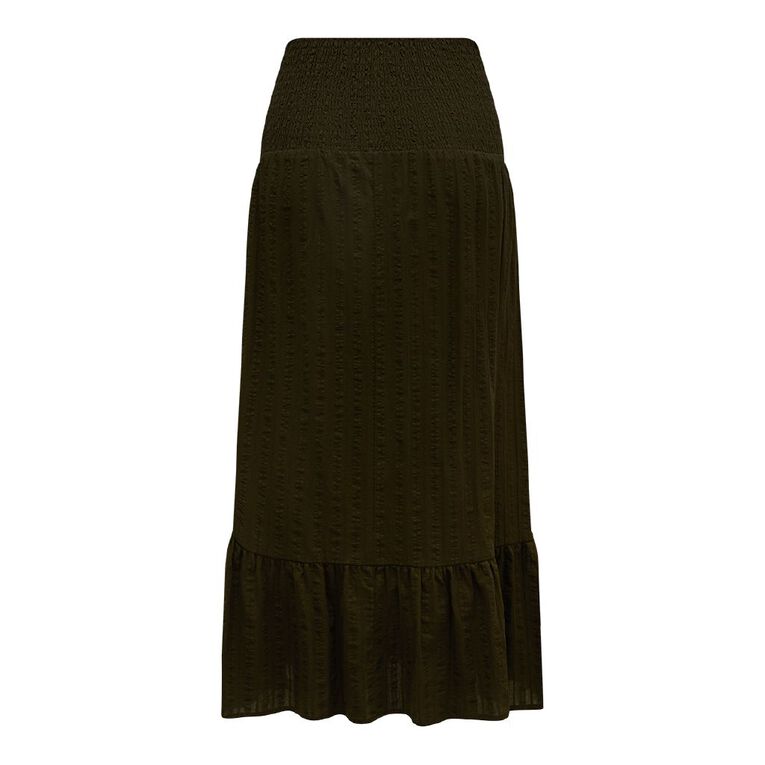 H&H Women's Shirred Waist Dobby Maxi, Green Dark, hi-res