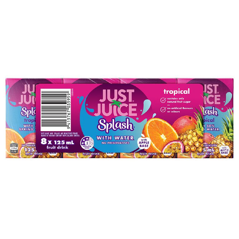 Just Juice Splash Tropical 8 Pack 125ml, , hi-res