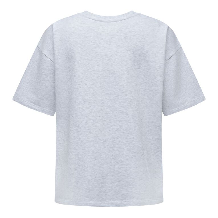H&H Women's Short Sleeve Boxy Terry Tee, Silver Grey, hi-res