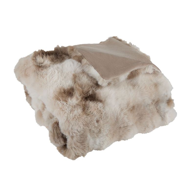Living & Co Throw Bubble Faux Fur Natural 127cm x 152cm, , hi-res
