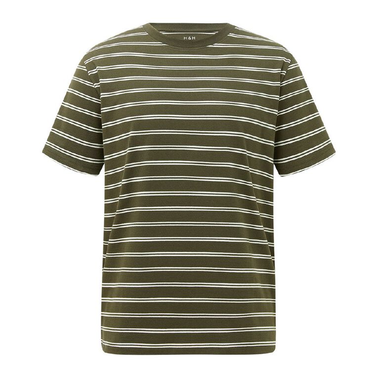 H&H Men's Regular Fit YD Stripe Tee, Green Dark, hi-res
