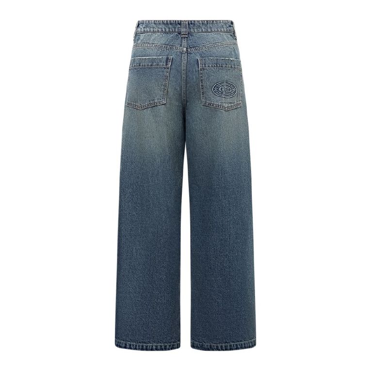 Garage Women's Low Rise Baggy Jeans, Denim Mid, hi-res