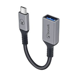 Bonelk Long-Life USB-C to USB-A Adapter Space Grey 15 cm Grey