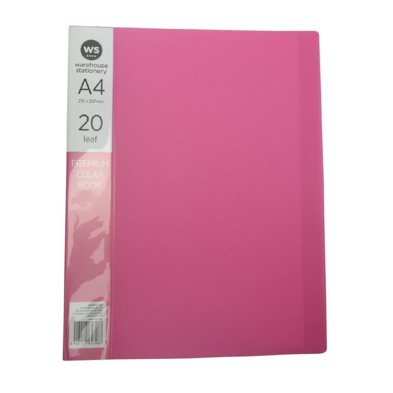 WS Colour Pop Clearbook Premium 20 Page Pink, , hi-res