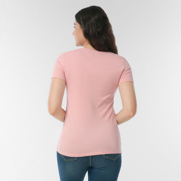 H&H Women's Stretch Scoop Neck Tee, Pink Light, hi-res