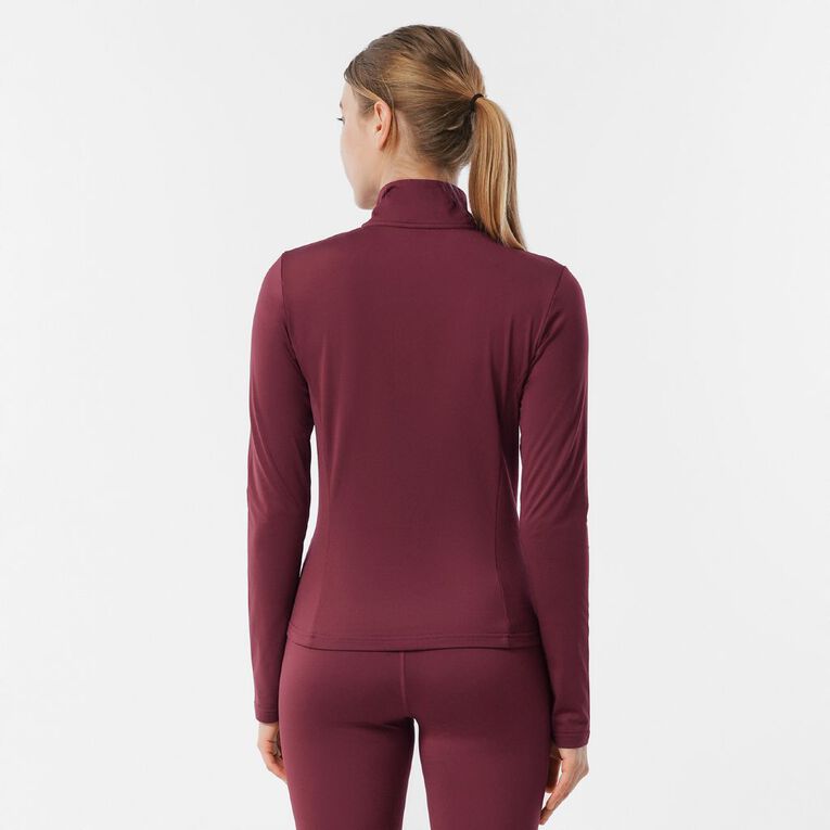 Active Intent Women's Thermal Zip Sweat, Red Dark, hi-res