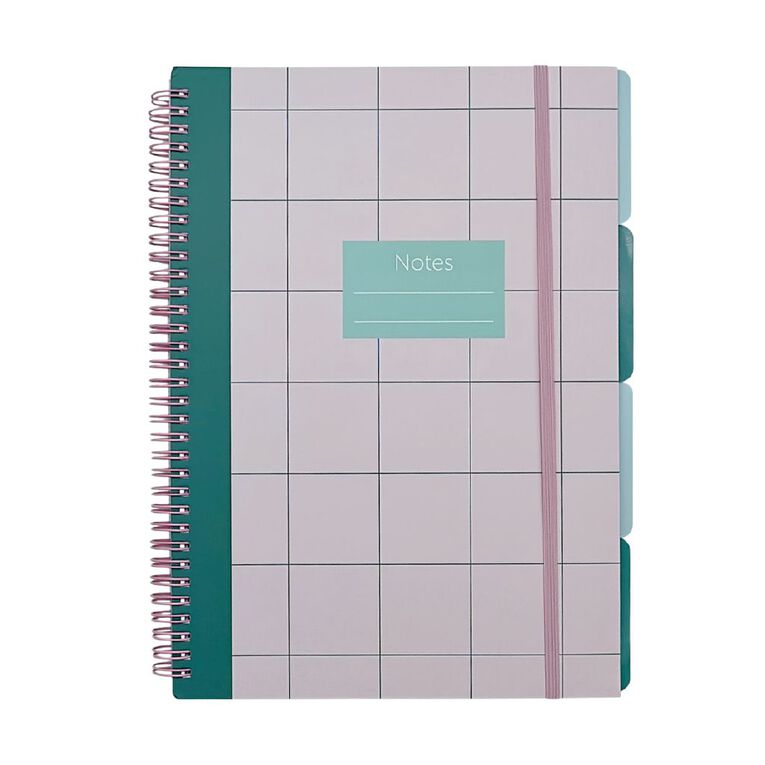 Uniti Clubhouse Softcover Notebook With Dividers A4 Pink, , hi-res