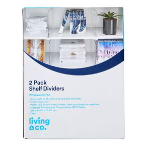 Living & Co 2 Pack Shelf Dividers Clear