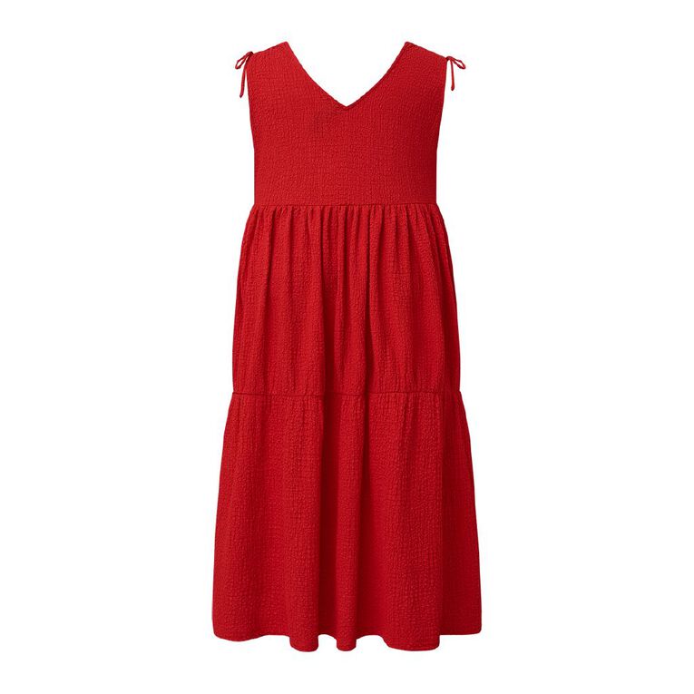 H&H Plus Women's Trapeze Maxi Dress, Red Mid, hi-res