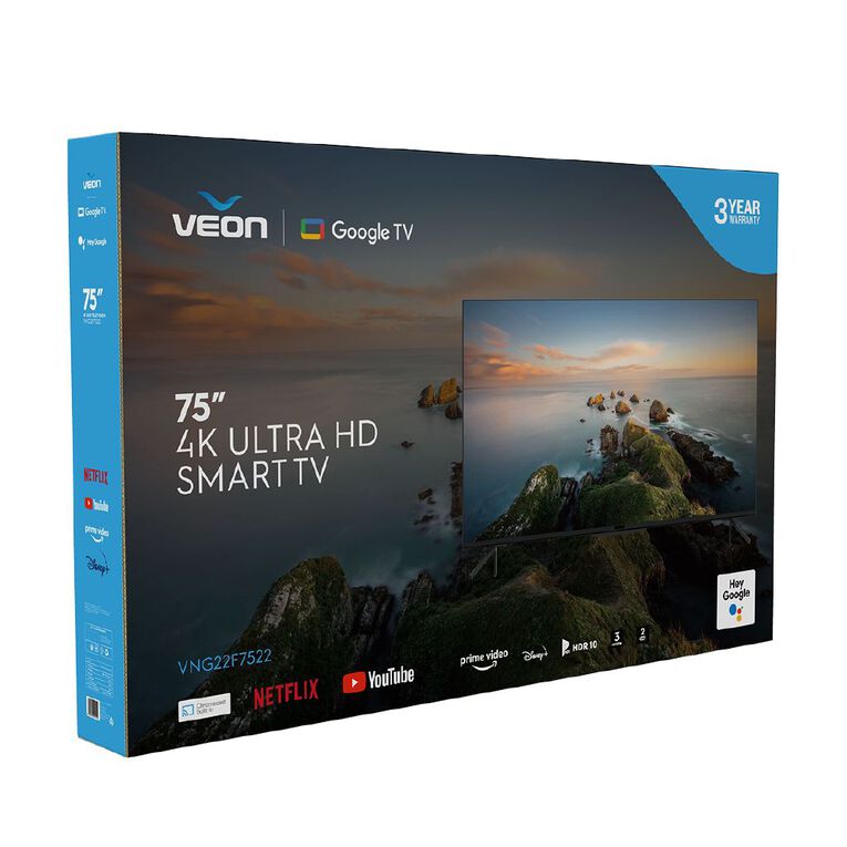 Veon 75 inch 4K Ultra HD Google Smart TV The Warehouse