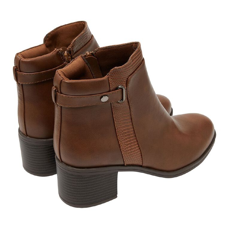 H&H Women's Panel Stud Boots, Brown, hi-res